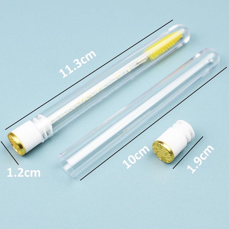 SenRocc 20pcs Mascara Wands Tube Reusable Lash Spoolies Gold Plate Tube Eyelash Brush Tubes Spoolies Lash Extension Brushes Applicators Makeup Tools (Gold Plate-MlX) - Image 3